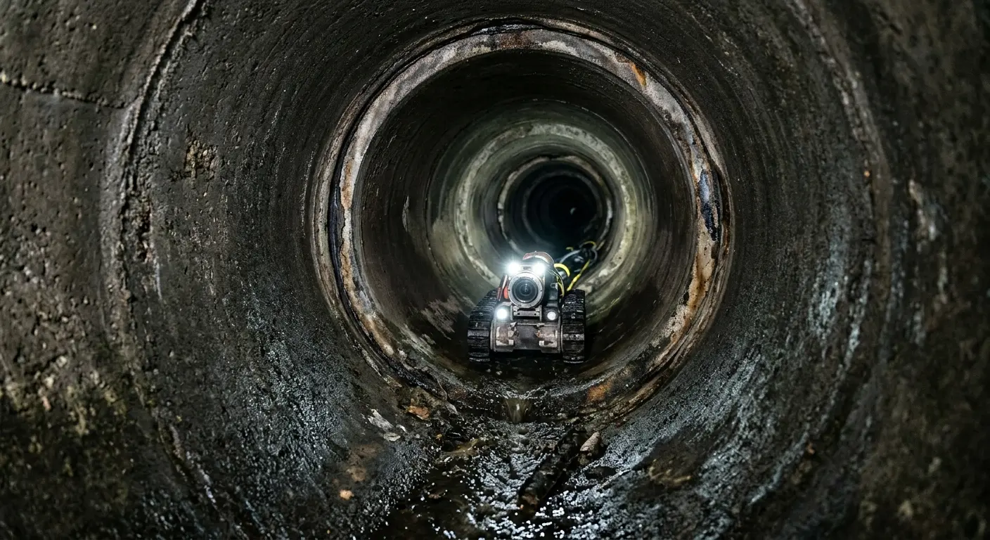 Robotic sewer camera inspecting pipe interior for Sewer Line Repair in Puyallup